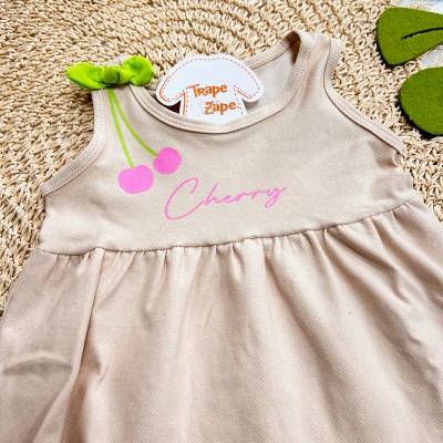 Vestido Cherry - Areia